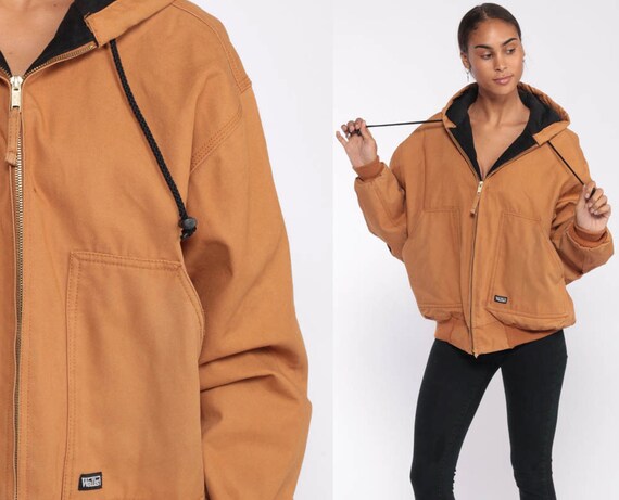 utilitarian hooded bomber jacket