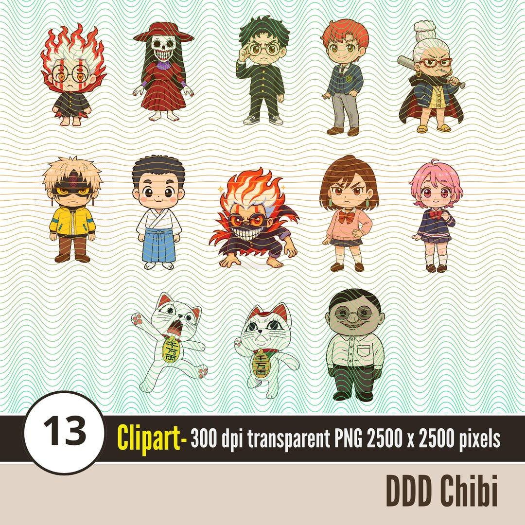 Kawaii DDD Clipart 13 | Chibi Anime Characters PNG | Digital Download ...