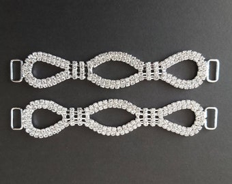 3-Reihen Muster Bikini Schnalle Kristall Steckverbinder Connector Metallkette 