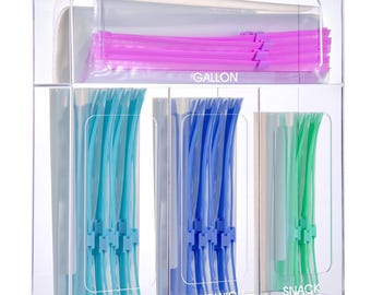Drawer Bag Organizer with Sliding Covers: Kitchen Food Storage