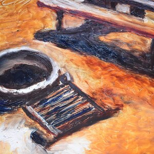 Original oil painting &quot;Firepit&quot;
