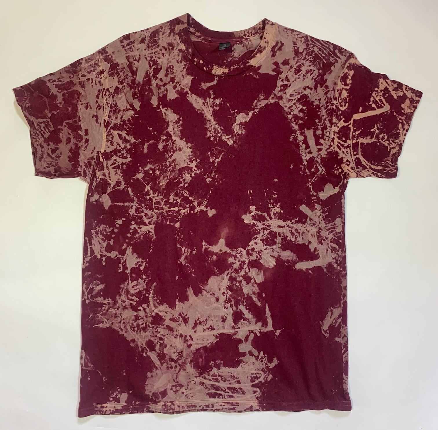 Bleach Dye Maroon T-shirt - Etsy