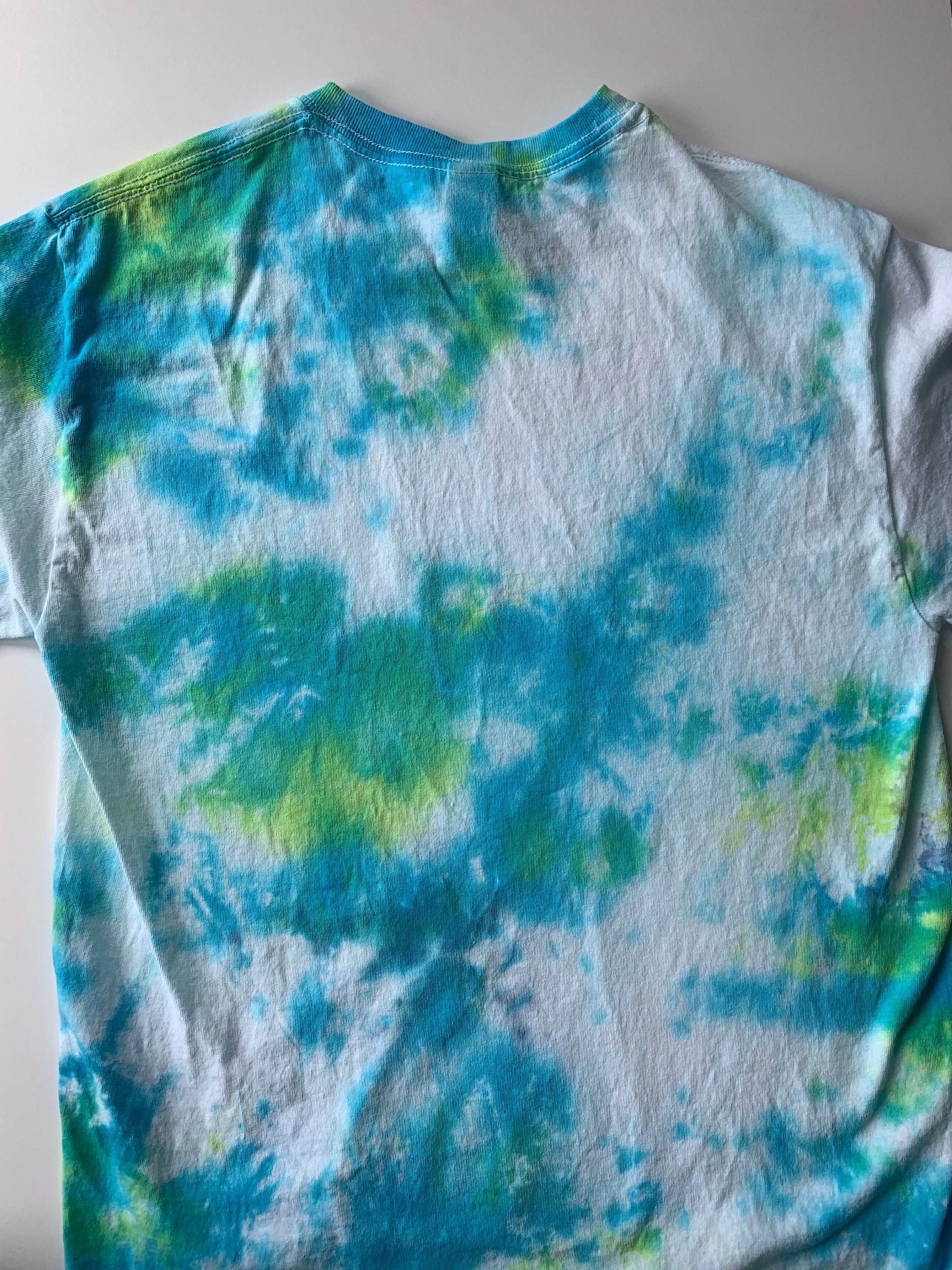 Aqua color scheme Tie dye 100% Cotton tshirt | Etsy