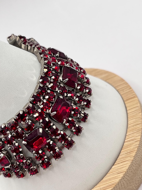 Vtg Ruby Red Glass Bracelet - image 3