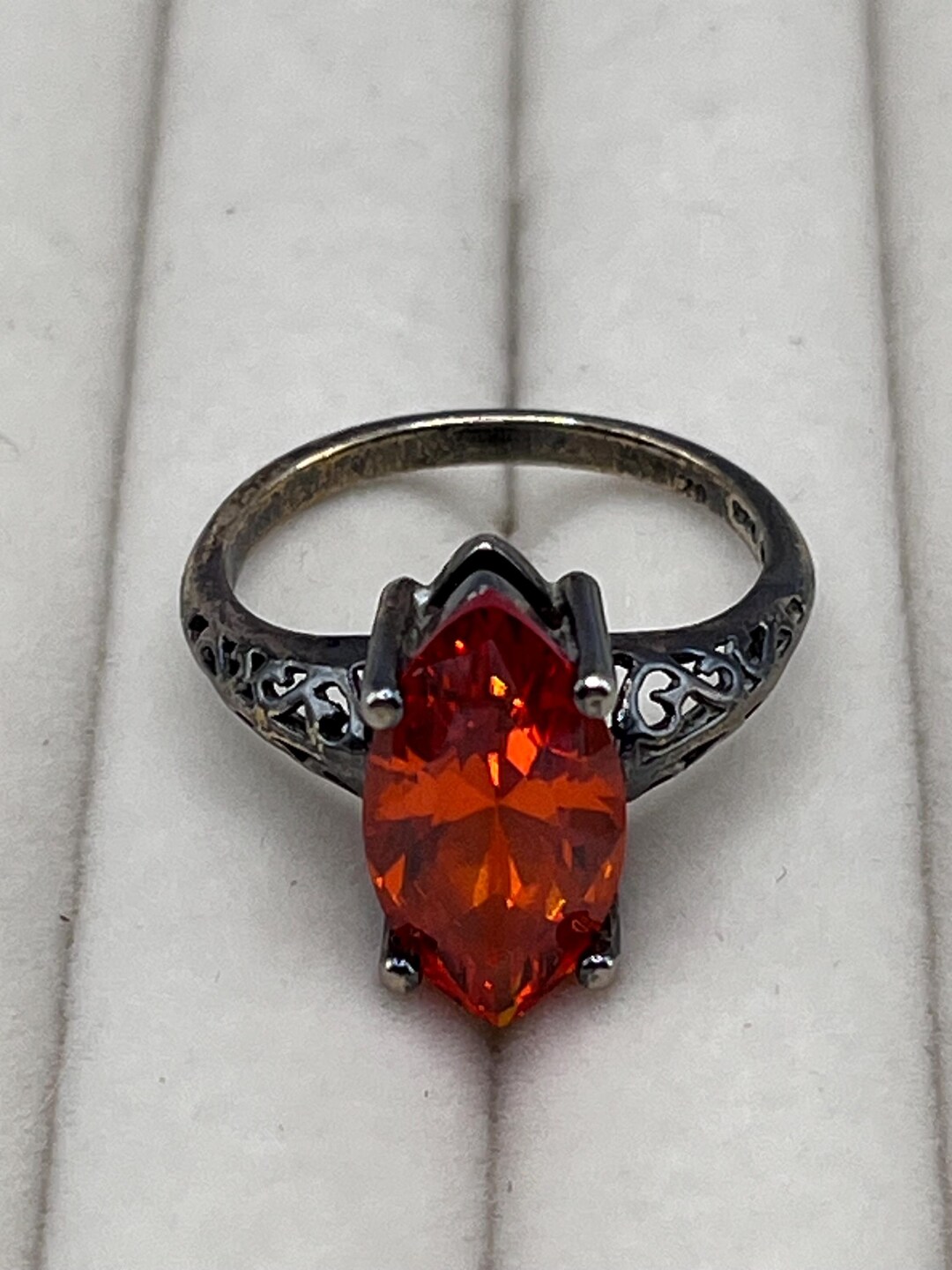 Vtg Orange 925 Ring - Etsy