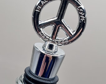 Love Peace Happiness Bottle Stopper