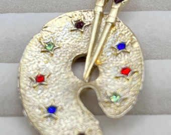 Vtg Artist Palette Brooch