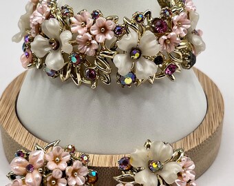 Vtg ART Bracelet with Earrings 1950s