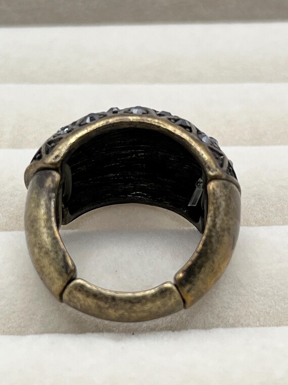 Rhinestone Stretch Cocktail Ring - image 4