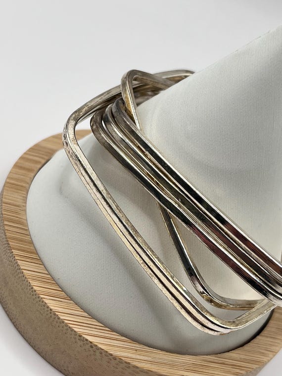 Vtg Rolling Silver  Bangles - image 2