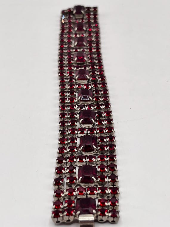 Vtg Ruby Red Glass Bracelet - image 6