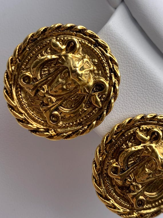Vtg Erwin Pearl Medusa Earrings - image 3