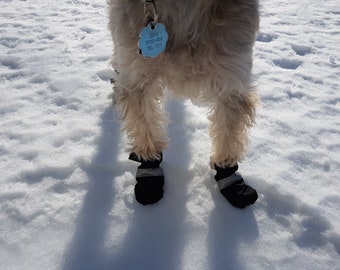 S Waterproof Dog Booties Lined with Fleece