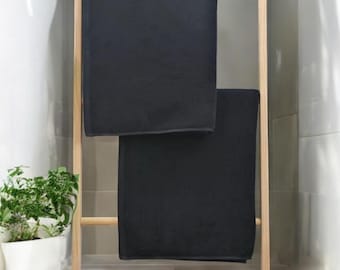 Black Bath Towel 70x140 cm - 100% Cotton and Absorbent