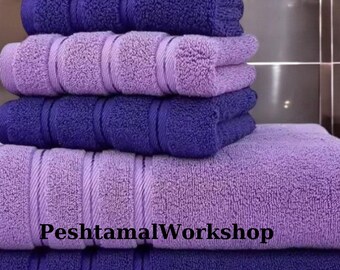 100% Cotton 6-Piece Bath Towel Set - High Absorbency and Comfort