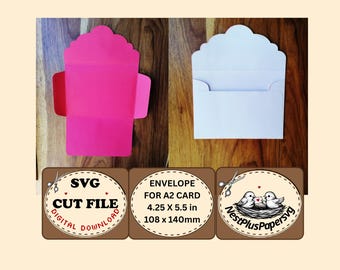 SVG, A2 Envelope Cut File, Card Template, SVG Digital Download