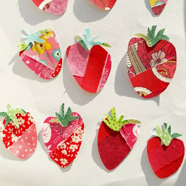 PDF pattern Fabric Scraps Strawberry Pattern with Step-by-Step Instructions - instant download