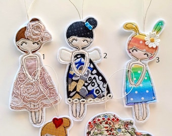 Free motion embroidery spring girls decoration flower fairy butterfly fairy