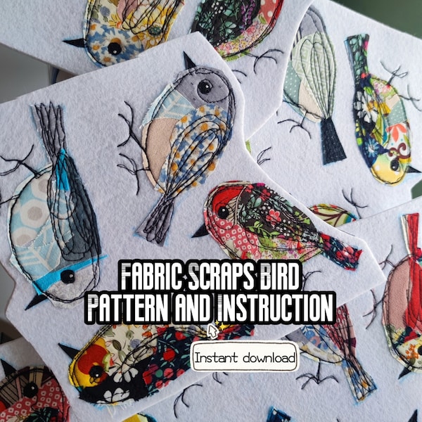 PDF-patroon Stofresten vogelpatroon met stapsgewijze instructies - direct downloaden
