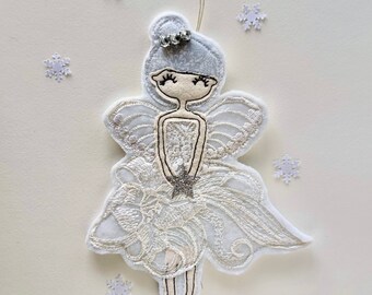 Holiday decor Christmas decor free motion embroidery fairy snow decoration Christmas fairy