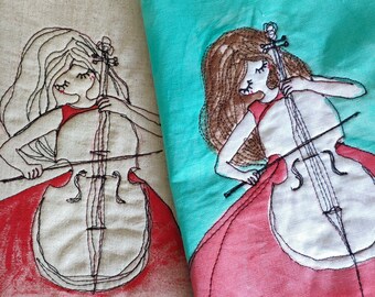 Cello player Moleskine Cover, Journal Cover, Notebook cover, Gift for Writers