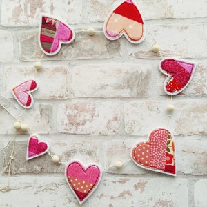 PDF pattern Fabric Scraps Heart Keyring and Garland Pattern with Step-by-Step Instructions instant download image 6