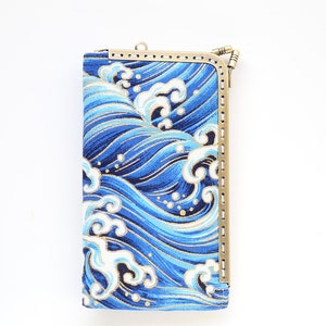 Waves Sailing Deep Blue Sea iPhone wallet (iPhone 16 15 Pro/Pro Max/Plus, Samsung Galaxy S24/S24+ etc.)