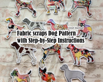 PDF pattern Fabric Scraps Dog Pattern with Step-by-Step Instructions - instant download