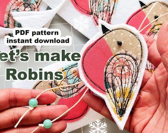 Free-Motion Embroidery Robin Pattern & Tutorial (PDF Download)