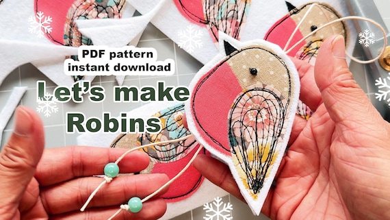 Free-Motion Embroidery Robin Pattern & Tutorial (PDF Download)