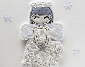 Holiday decor Christmas decor free motion embroidery fairy forest decoration Christmas fairy