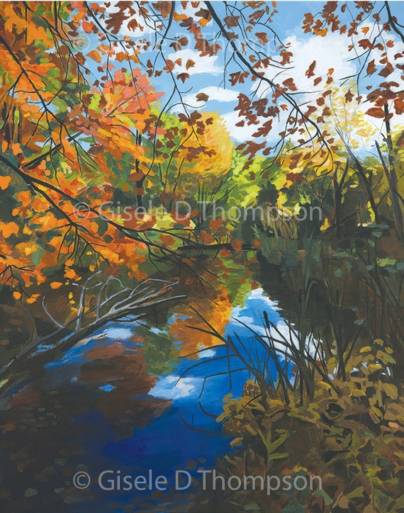 Fall Pond, NH, Matted 12x16 Print, Fits 16x20 Frame or 8x10 Fits 11x14 Frame.  