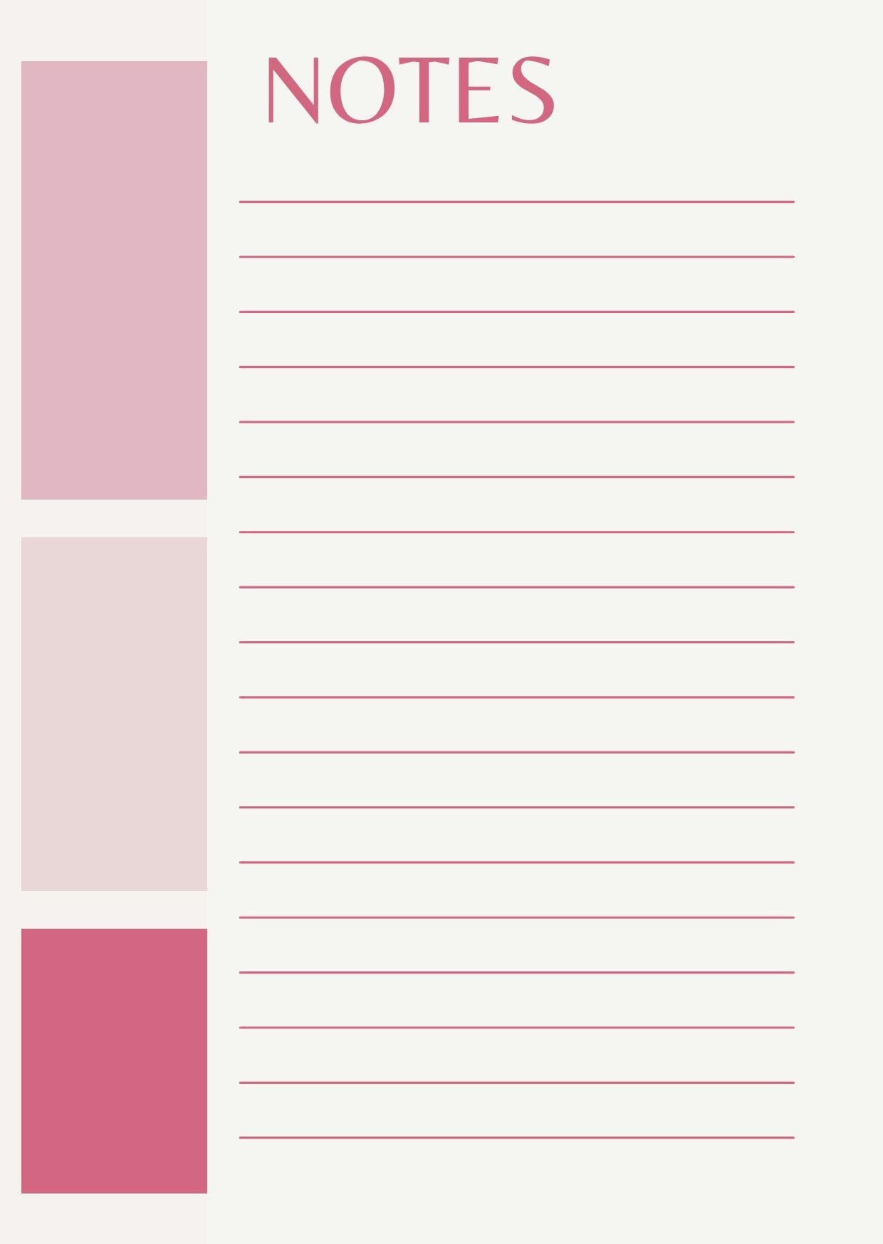 Pink Notes- Simple Digital/printable Note List - Etsy
