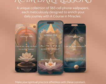 A Course in Miracles Daily Lessons Cell Phone Wallpaper | ACIM Inner Peace and Spiritual Awakening Reminders Every Time You Grab Your Phone