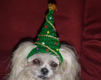 Pet hat - CHRISTMAS TREE - 2 to 20 lb dog or cat- made to order-Humorous