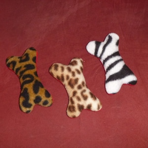 ANIMAL PRINT - BONE Squeaker toy - choose size - S M L