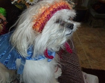 NEW - Hippie Chic Headband 60s Pet Hat - 2 to 20 lb dog or cat