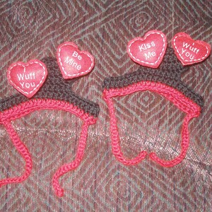 FLOATING HEARTS WEDDING or Valentine Dog hat Humorous 2 to 20 lb pets-made to order image 5