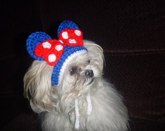 PATRIOTIC 4th of July MOUSE Ears Pet Hat - 2 to 20 lb dog or cat