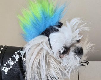Mohawk Pet Hat – Humorous Crochet Fur Dog Cat Costume