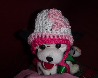 Breast Cancer Awareness hat -Dog or Cat - 2 to 20 lb pets-made to order