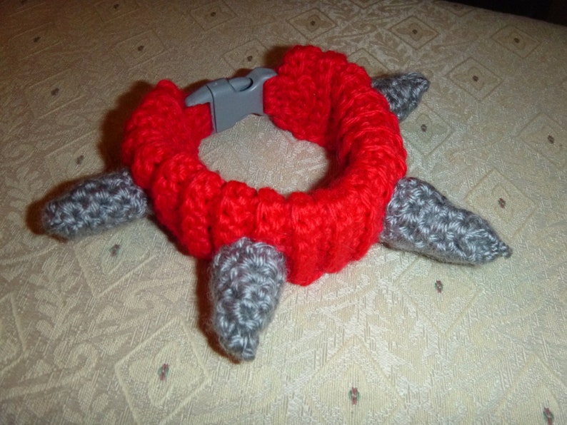 SPIKED PET COLLAR Crochet Dog Cat Humorous Made to Order Etsy