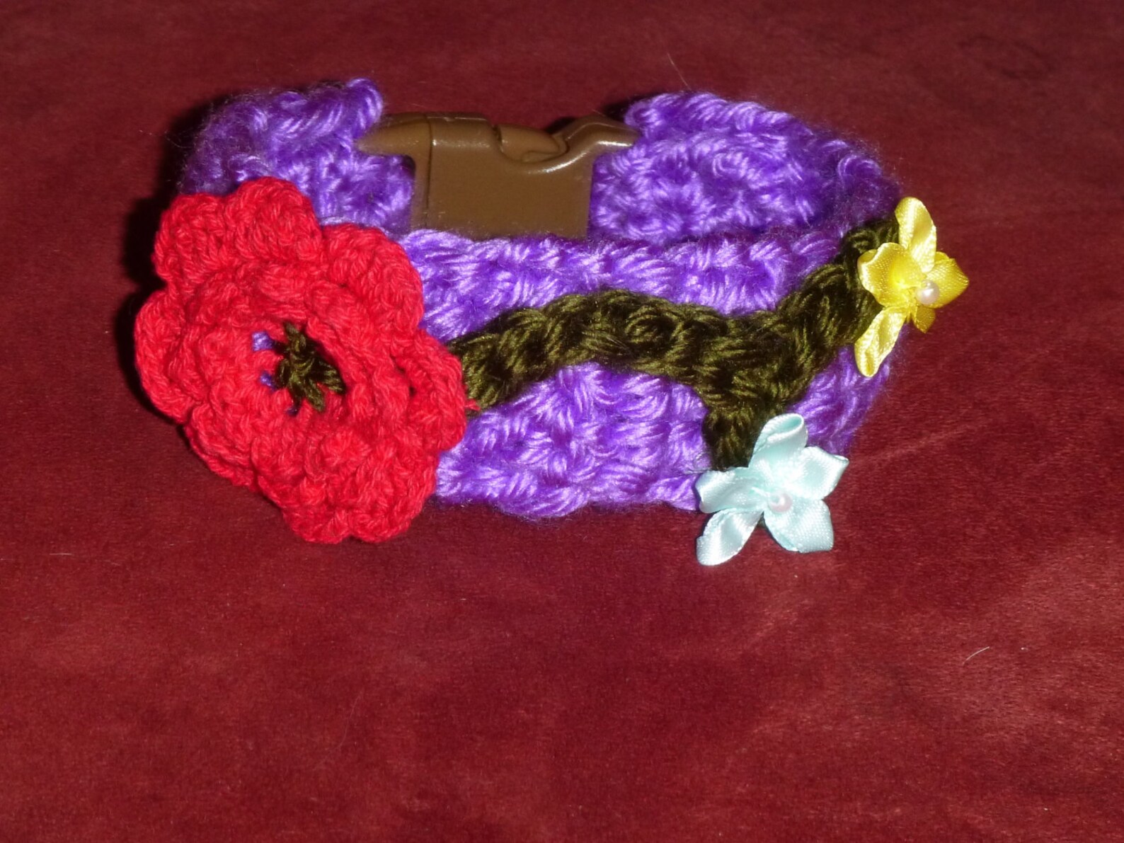 FLOWERS Crochet Dog COLLAR NECKLACE Pet Unique Made to Etsy