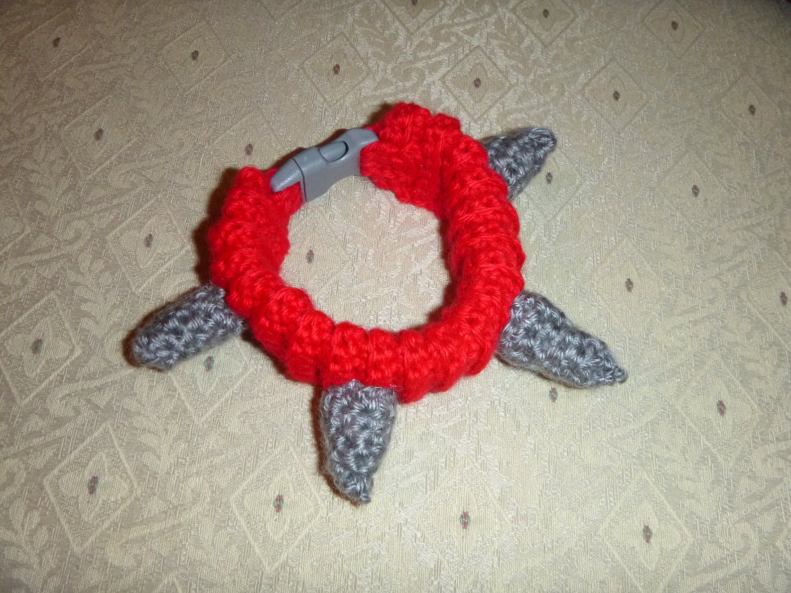 SPIKED PET COLLAR Crochet Dog Cat Humorous Made to Order Etsy