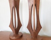 Pair of Modeline Sculptural Wood Lamps - Free Shipping