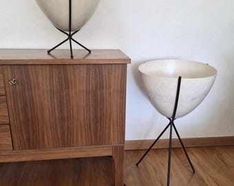 Maceteros Kimball Original de fibra de vidrio con forma de bala - Juego de dos macetas (grande y pequeña) con soportes de horquilla - Envío gratis