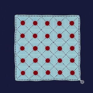 Red Blue Crochet Doily | Handmade Centrepiece | Lace Tablecloth Napkin | Housewarming Gift