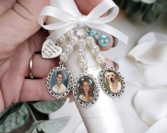 Custom Photo Bridal Bouquet Charm: Personalized Memorial Keepsake Brooch