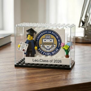 Personalized Graduate Brick Minifigure with Photo, Custom Graduation Gift, Class of 2026 Keepsake