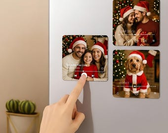 Imán de nevera personalizado con foto y música, imán de nevera con canción completa personalizada, caja de música conmemorativa, regalo de aniversario, regalo de Navidad para él